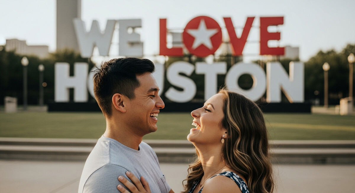 houston-blog-couple-hero A couple having fun in a Houston landmark